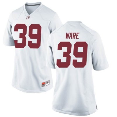 Women's Alabama Crimson Tide #39 Carson Ware White Game NCAA College Football Jersey 2403TPIY7